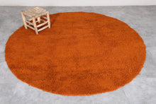 Moroccan orange round rug - Handmade custom rug