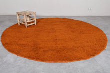 Moroccan orange round rug - Handmade custom rug