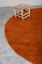 Moroccan orange round rug - Handmade custom rug