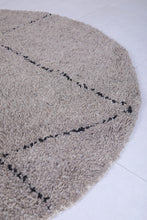 Custom handmade Moroccan round rug - Grey berber style