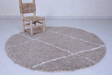 Custom handmade Moroccan round rug - Grey berber style