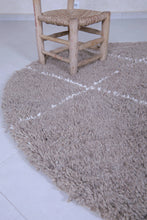 Custom handmade Moroccan round rug - Grey berber style