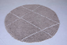 Custom handmade Moroccan round rug - Grey berber style