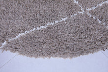 Custom handmade Moroccan round rug - Grey berber style