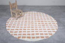 Moroccan Round rug - round rug grid - white rug - wool round rug - custom size rug