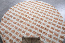 Moroccan Round rug - round rug grid - white rug - wool round rug - custom size rug