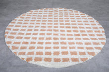Moroccan Round rug - round rug grid - white rug - wool round rug - custom size rug