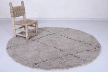 Custom handmade Moroccan round rug - Grey berber style