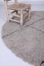 Custom handmade Moroccan round rug - Grey berber style