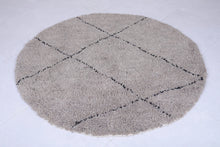 Custom handmade Moroccan round rug - Grey berber style