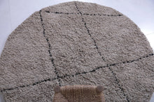 Custom handmade Moroccan round rug - Grey berber style