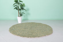 Moroccan Round rug Green - handmade round rug - berber round rug