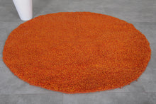 Moroccan Round rug Orange - handmade round rug - berber round rug - rounded rug