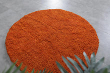 Moroccan Round rug Orange - handmade round rug - berber round rug - rounded rug
