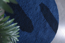 Custom handmade blue Moroccan round rug - Perfect for any room