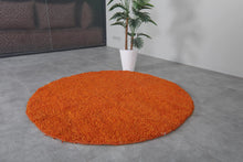 Moroccan Round rug Orange - handmade round rug - berber round rug - rounded rug