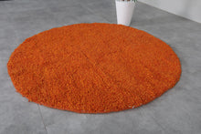 Moroccan Round rug Orange - handmade round rug - berber round rug - rounded rug
