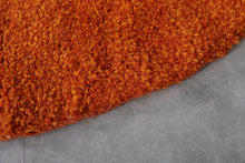 Moroccan Round rug Orange - handmade round rug - berber round rug - rounded rug