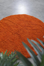 Moroccan Round rug Orange - handmade round rug - berber round rug - rounded rug