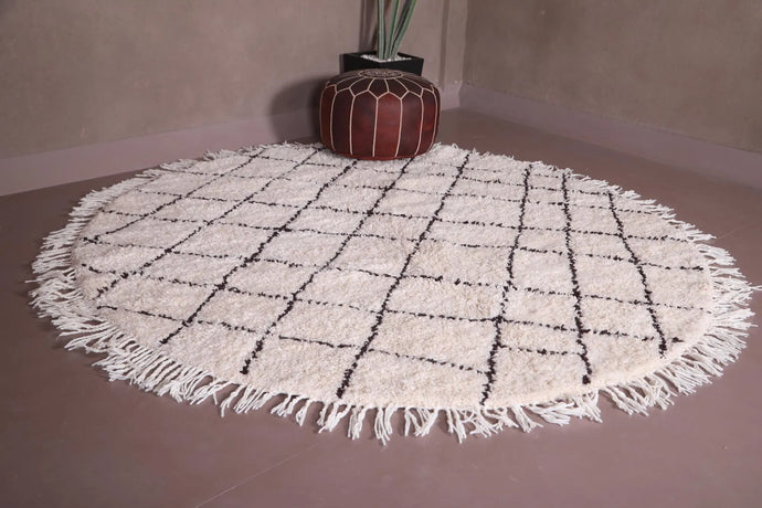 Handmade Moroccan Round rug - Beni ourain rug- custom round rug