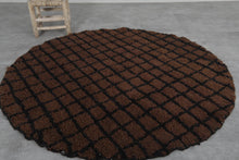 Brown Moroccan round rug - Custom handmade carpet