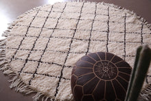Handmade Moroccan Round rug - Beni ourain rug- custom round rug