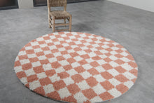 Checkered Moroccan rug – Handmade round rug