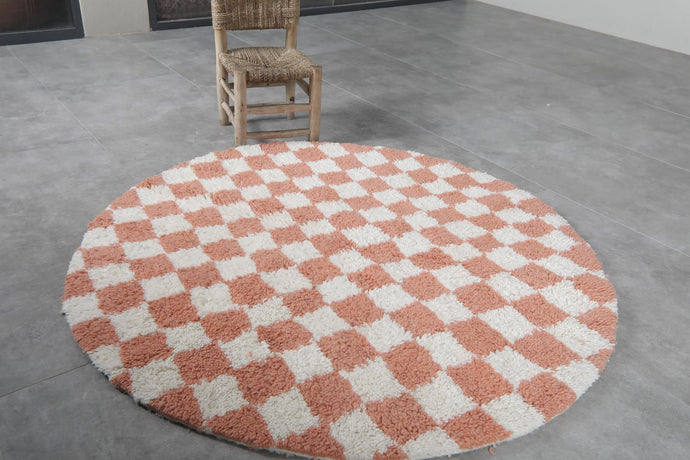 Checkered Moroccan rug – Handmade round rug
