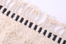 Black and white abstract moroccan rug - Handmade custom size wool rug - Geometric shaggy rug