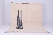 Black and white abstract moroccan rug - Handmade custom size wool rug - Geometric shaggy rug
