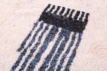 Black and white abstract moroccan rug - Handmade custom size wool rug - Geometric shaggy rug