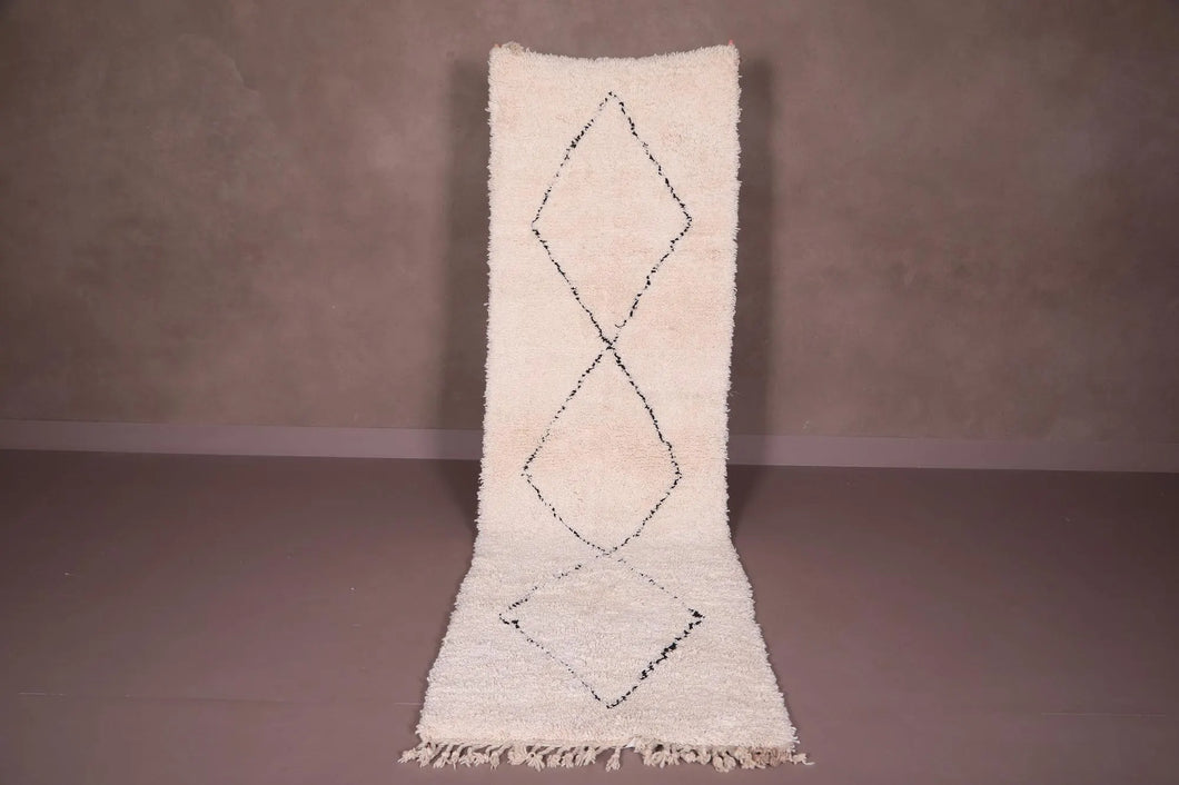 Beni ourain rug runner rug - Handmade berber rug - Moroccan runner wool rug