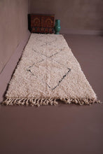Beni ourain rug runner rug - Handmade berber rug - Moroccan runner wool rug