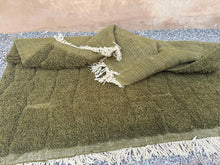 Moroccan olive green rug - Berber area rug - Moroccan area rug - Custom size rug