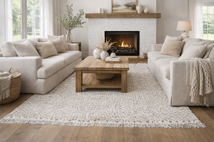 Handmade Moroccan Rug - Subtle Textured Design