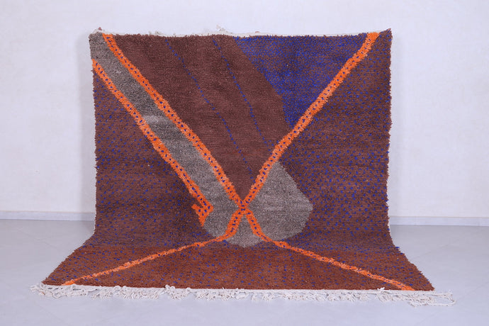 Geometric Moroccan Rug in Terracotta with Bold Highlights