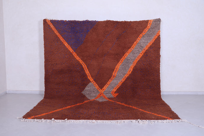 Modern Moroccan Rug in Warm Terracotta and Bold Accents