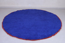 Moroccan blue round carpet - Custom handmade round rug