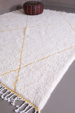 Custom white trellis Moroccan rug - Handmade Moroccan rug shag