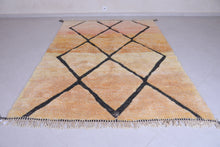 Orange Moroccan berber rug - Handmade Boujaad Rug - custom Rug