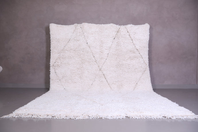 Handmade White Moroccan Rug - Luxurious Shag Carpet