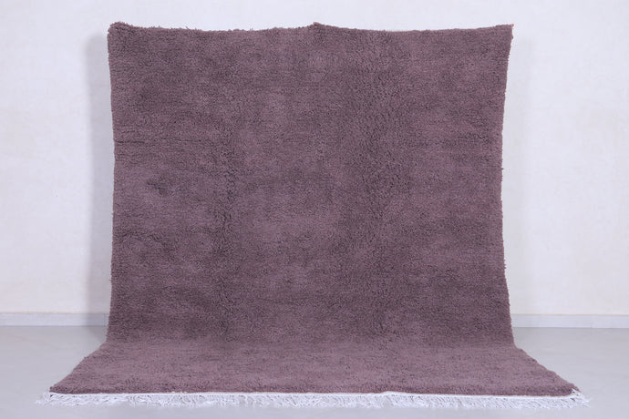 Custom Dark Purple Solid Moroccan Rug - Handmade Moroccan Berber Rug Shag