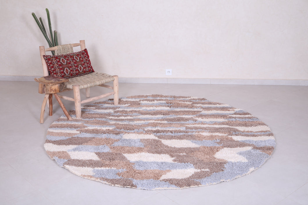 Round moroccan rug - Handmade berber carpet - Custom Rug