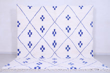 white and blue custom Moroccan rug - Handmade Moroccan carpet shag
