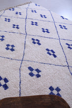 white and blue custom Moroccan rug - Handmade Moroccan carpet shag