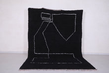 Handmade berber carpet - Moroccan black rug - Custom Rug