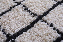 Custom Moroccan Berber rug - Handmade black and white plaid carpet