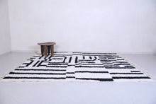Custom Moroccan rug shag - Handmade white and black rug