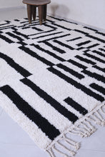 Custom Moroccan rug shag - Handmade white and black rug