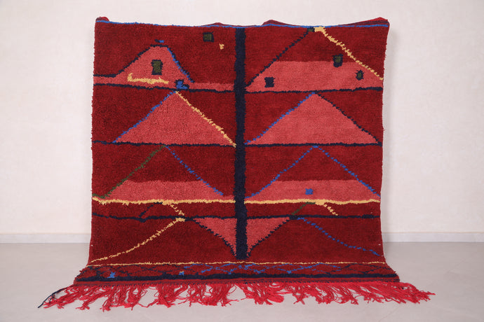 All Wool Moroccan Berber Rug - Azilal Red Custom Carpet
